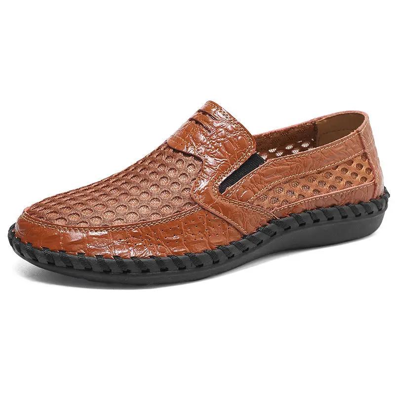 Fashion Soft Splicing Mesh Low-Top Male Casual Shoe Non Slip Fashion 2025 High Quality Designer Comfortable Size 46 Men's Leather Shoes