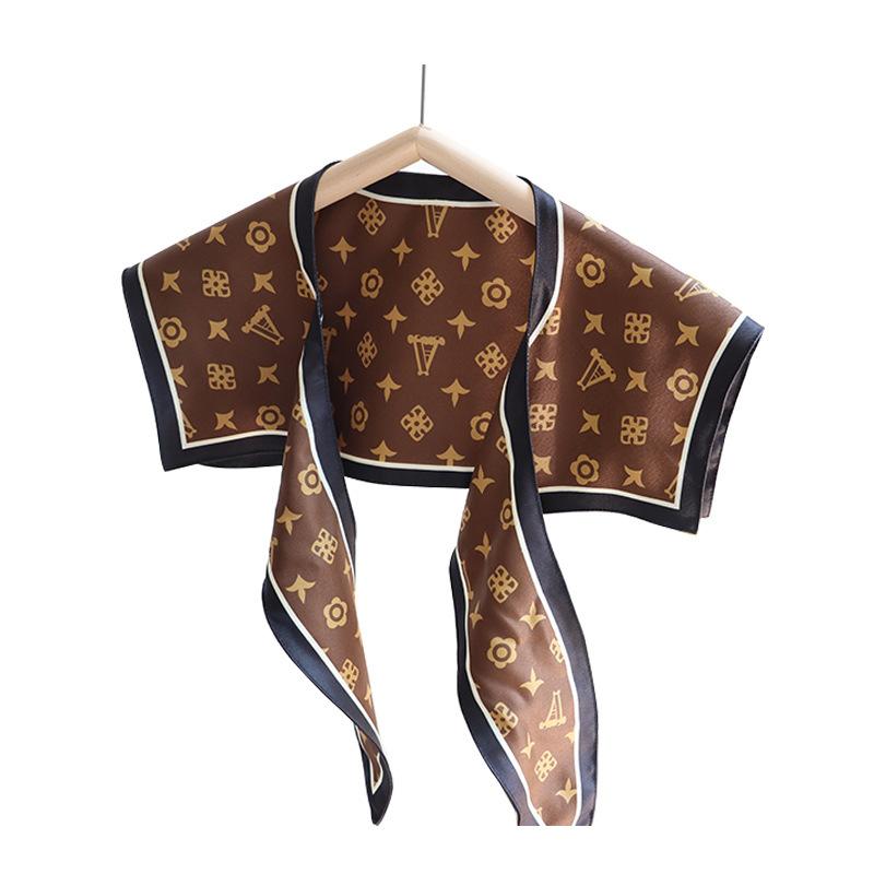 New shoulder silk scarf shawl women's spring and autumn summer fake collar air-conditioned room vest decoration with neck protection double-layer scar