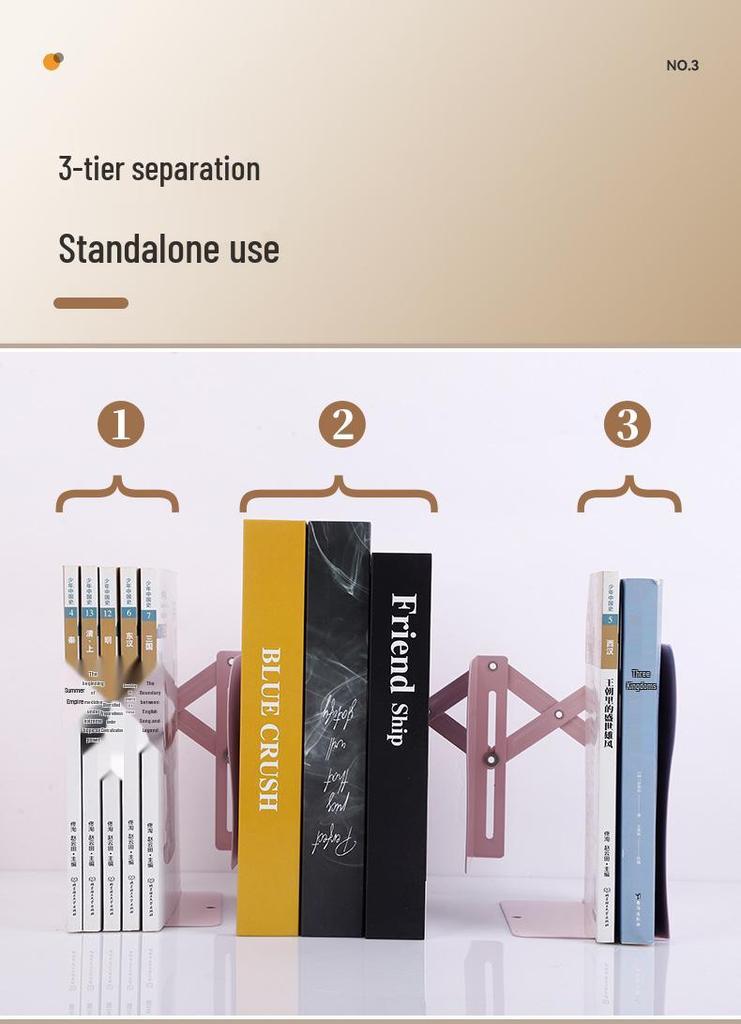 Large Creative Retractable Desktop Bookshelf, Foldable Storage Stand, Simple Book Support