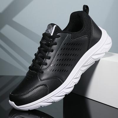 Leder-Sneaker für Herren Hochwertige Freizeit-Sneaker Herbst Winter Freizeit Outdoor Rutschfest Herren Kunstleder Sportschuhe