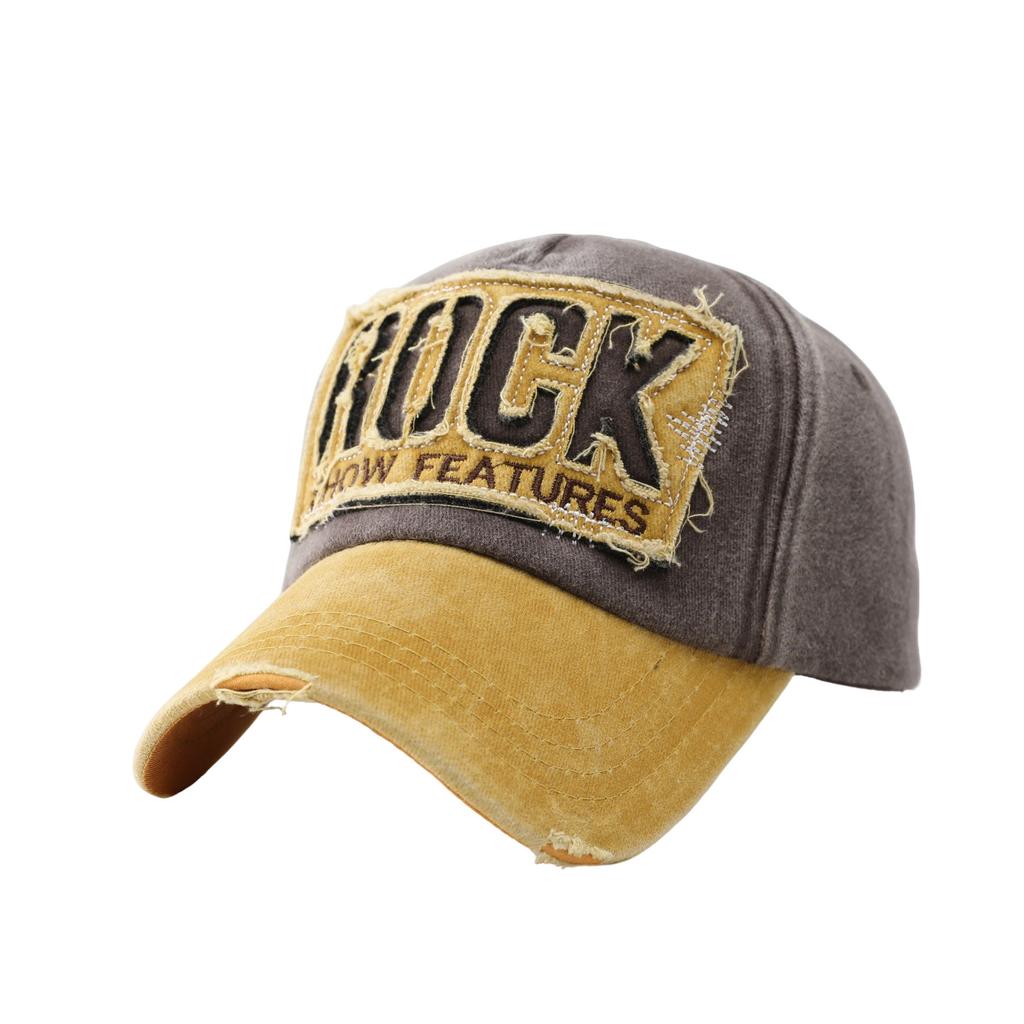 American Rock Alphabet Baseball Cap Women's Wide Brim Big Face Showing Face Small Cap Men's Big Head Circumference Soft Top Hat