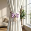 2 PCS Adjustable Bowknot Curtain Straps Pearl Bow Curtain Buckle Curtain Tieback  Bedroom