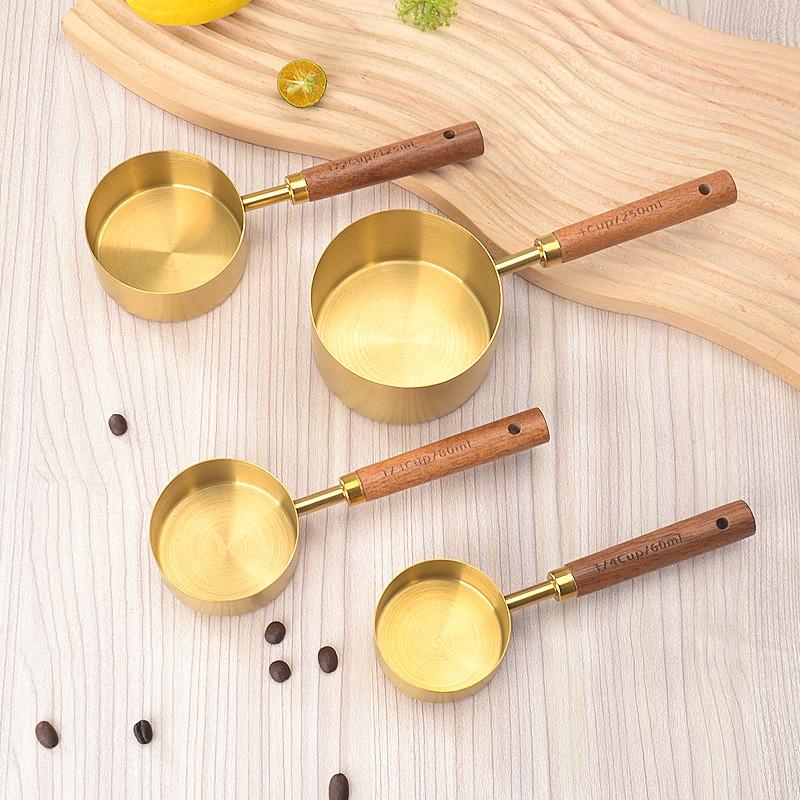 Gold Plated Baking Measuring Tools Set With Hightemperature Resistant Stainless Steel For Cooking