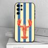 L-Lobster On S-Stripes Ocean  Phone Case For Samsung S25,24,23,22,30,21,10,9,Ultra,Plus,Lite,FE,4,5 G Soft Black Case