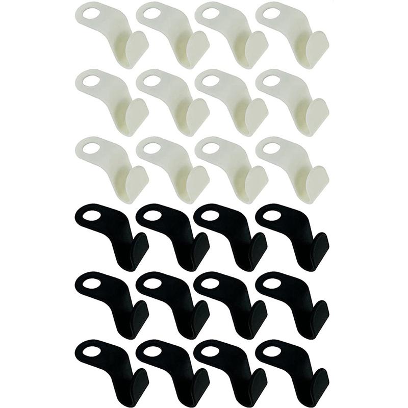 BHBL Clothes Connector Hooks, Black and White Sturdy Plastic Hooks for Hangers Space Saving