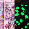 My Melody Crystal Stickers Kawaii Kuromi 3D Relief Luminous Cute Cinnamoroll Sticker Decals Kids Decoration Packs Girls Gift
