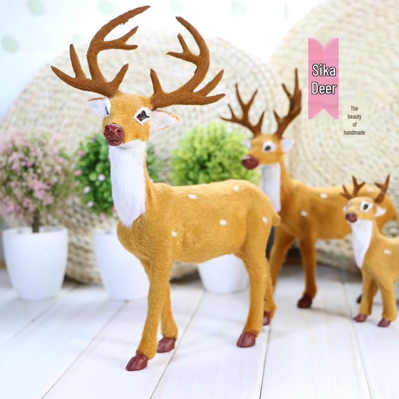 Luminous Reindeer Pulling Cart, Hanging Ornament with Antlers Hat for Christmas Tree Decoration