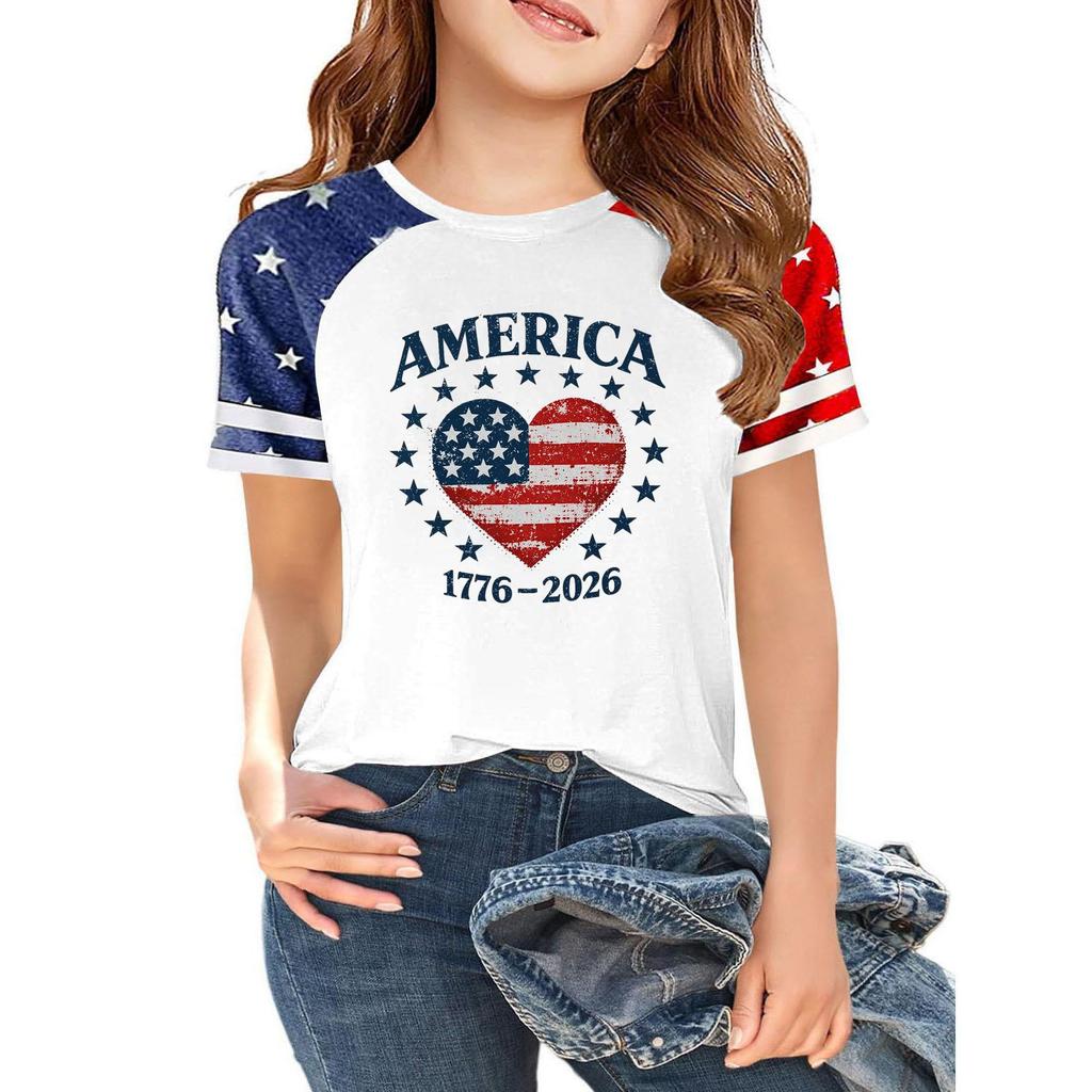 Casual Short Sleeve Crew Neck T Shirt Raglan Sleeve Graphic Print Lightweight Comfortable Soft Fabric Summer Top for Women
