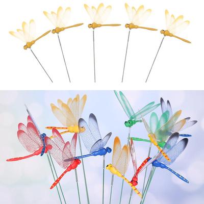 Creative Lawn Ornament Garden Decor With Stem Artificial Dragonfly Thin Stick Simulation Butterfly
