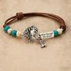 Adjustable Rope Bracelet With Turquoise Beads And Horse Pendant Handchain Jewelry For Casual Or Festival Wear