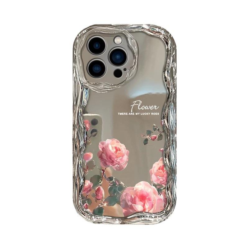 Full Screen Roses Suitable for IPhone16 Mobile Phone Case Apple 15promax Electroplated Cream Silver 17 Anti Fall 14