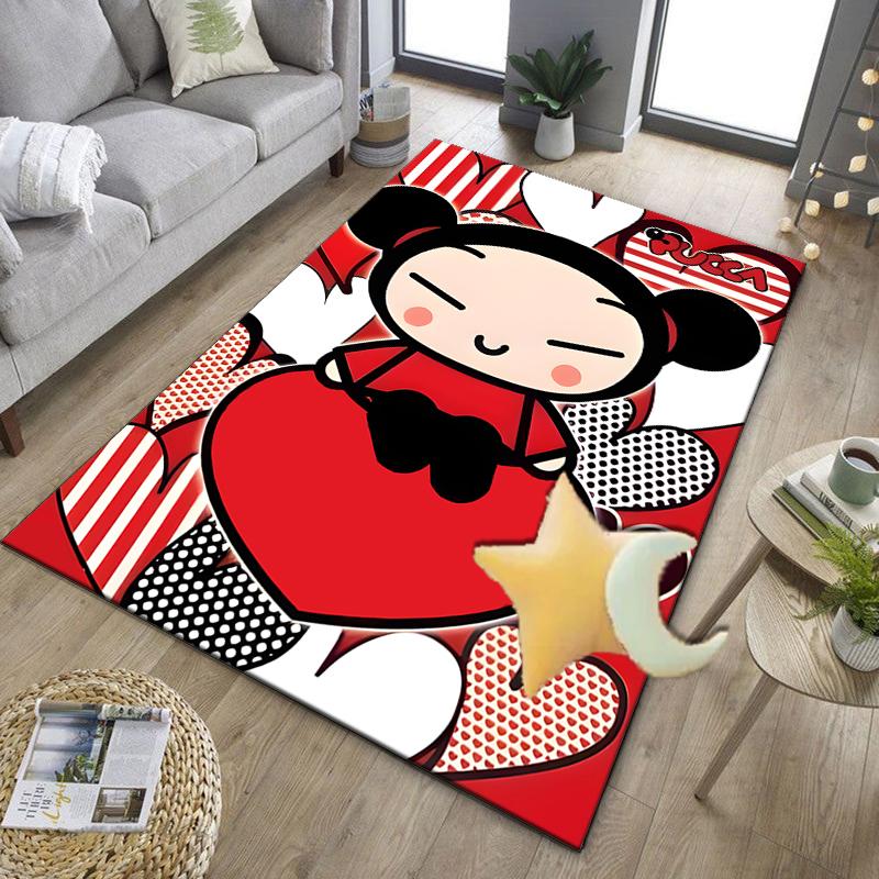 Heartfelt Love Cute Doll Office Rug Chair Mat, Game Carpet, Suitable for Front Door, Bedroom, Living Room, Desk, Holiday Gift