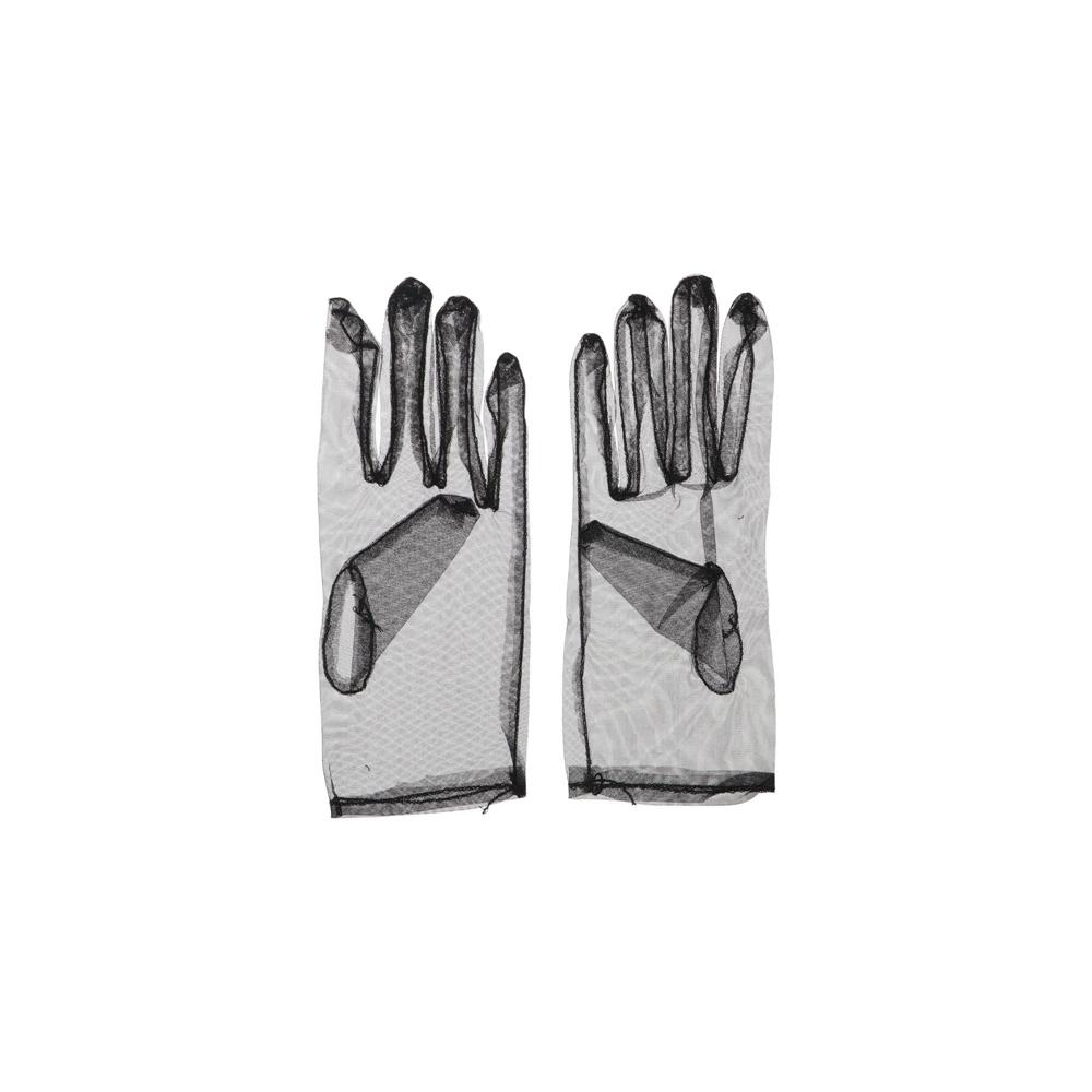 Fashion Sexy Wedding Black Transparent Ultra Thin Opera Gloves Mesh Short Gloves Finger Gloves чёрный