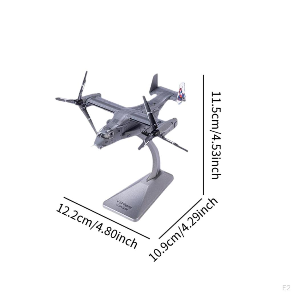 1/144 Scale V22 Helicopter Diecast Alloy Fighter Simulated with Display Stand Plane Toy Metal