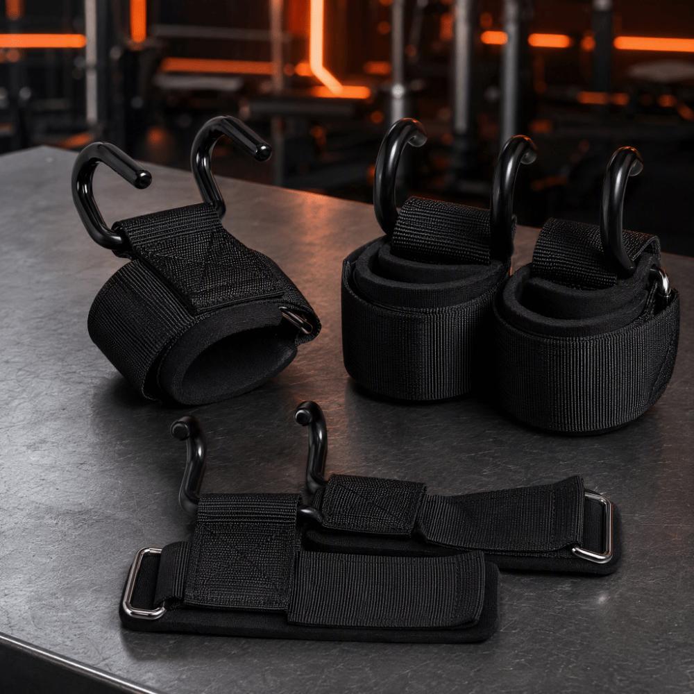 2pcs Heavy Duty Strap Lifting Hook Strap Adjustable Wrist Strap Pull Up Hook Gym Workout