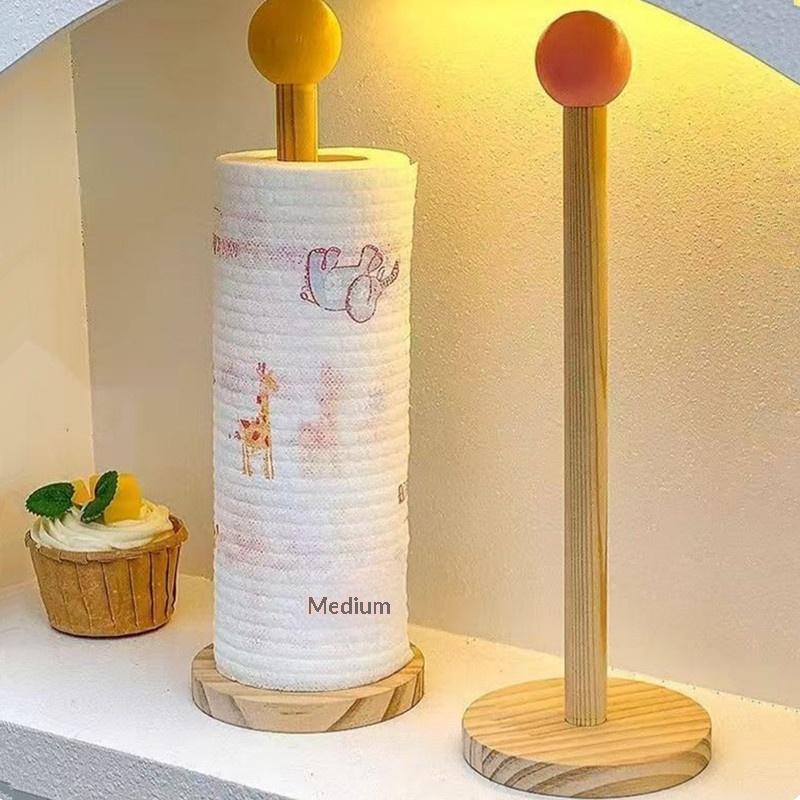 Portarotolo Carta Igienica in Legno Senza Foratura Storage Cucina Appendi Salviette Accessori Bagno Antiscivolo Portasalviette Verticale Scaffale per Salviette