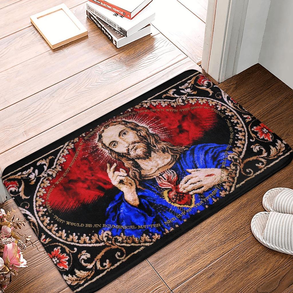 Jesus Religious Door Floor Kitchen Bathroom Mats Anti-Slip Outdoor Doormat Bedroom Balcony Entrance Carpet Rug