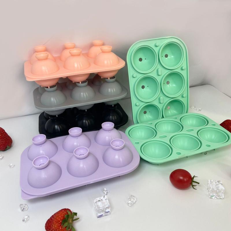 Stampo in silicone per uso alimentare da 50 ml Stampo per cubetti di ghiaccio rotondo a 6 scomparti Stampo fatto in casa Stampo per decorazione torta al cioccolato fai-da-te