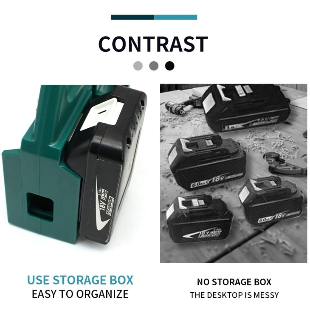 4 Slots Dock Mount Storage Rack Green Machine Drill Storage Bracket Stand for Makita/Bosch 18V