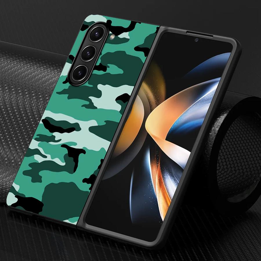 Back Phone Cover Case for Samsung Galaxy ZFold3 ZFold7 ZFold4 ZFold5 Z Fold 7 6 5 4 3 ZFold6 Camouflage Pattern
