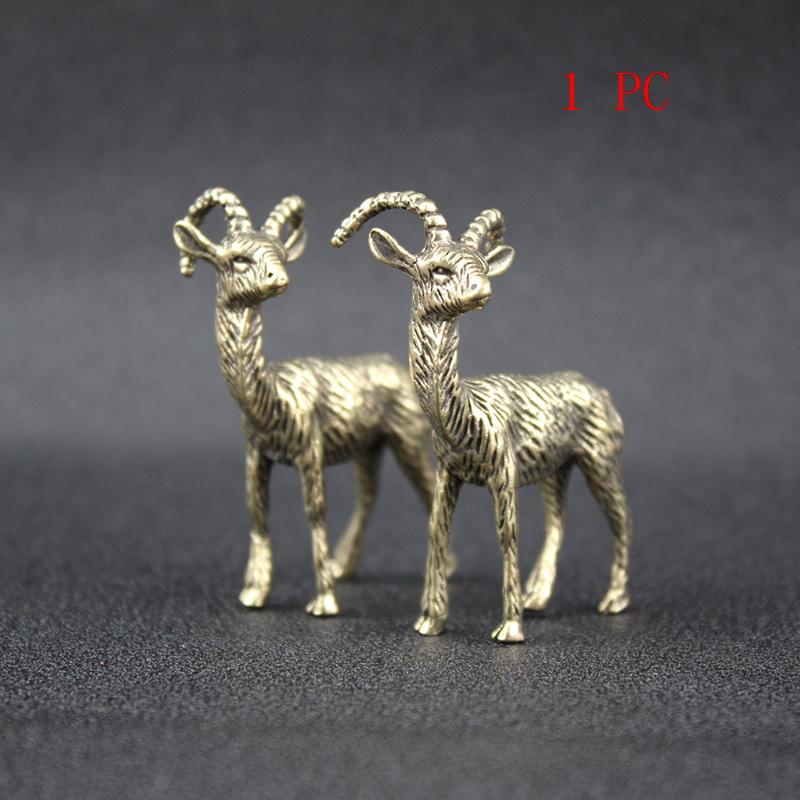 1Pcs Home Office Desktop Decoration Brass Retro Goat Metal Creative Handicraft Ornament Miniatures Tea Pet Figurines