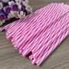 100 Pieces Plastic Drinking Straws 8 Inches Long Multi-Colored Striped Foldable
