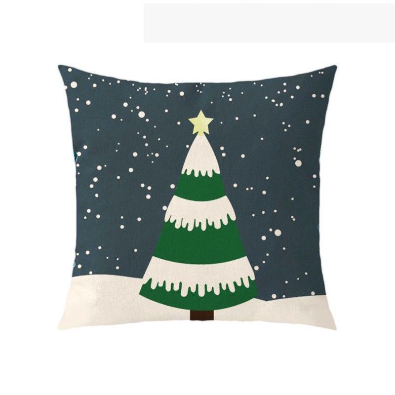 Luxurious 18'' Xmas Cotton Pillow Case Linen Cushion Cover For Merry Christmas Home Decoration