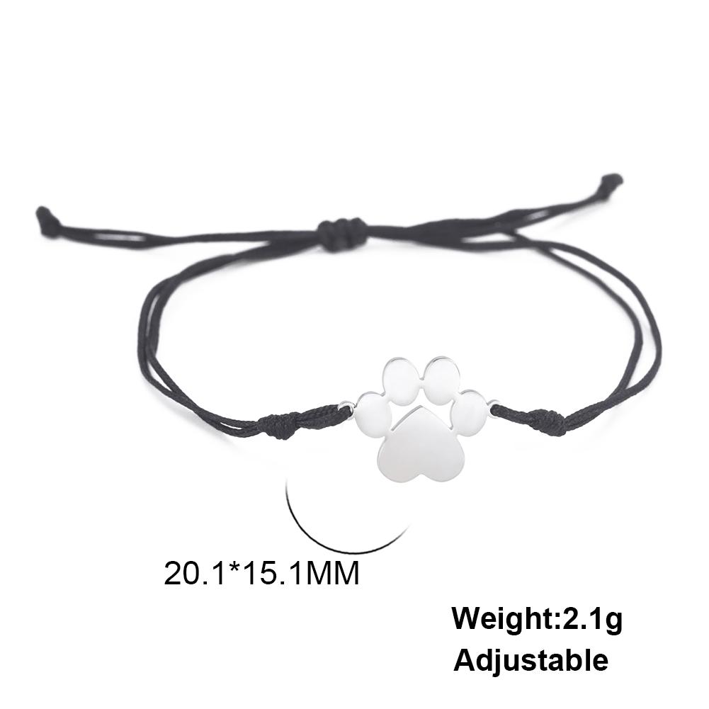 

Cazador Hollow Cat Dog Bear Paw Bracelet on Hand Female Cute Animal Charm Kpop Stainless Steel Jewelry Girlfriend Gift Wholesale 17 -22 cm