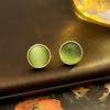 Silver Needle Cat's Eye Stone Flower Earrings - Elegant, Versatile Fashion Accessory for Women