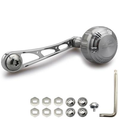 Manivelle de moulinet HEIGHTEN 75 mm avec poignée de 35 mm, Compatible avec les moulinets baitcasting Shimano, Daiwa et Abu, Série Arch Hammer (Bronze à canon) (272)