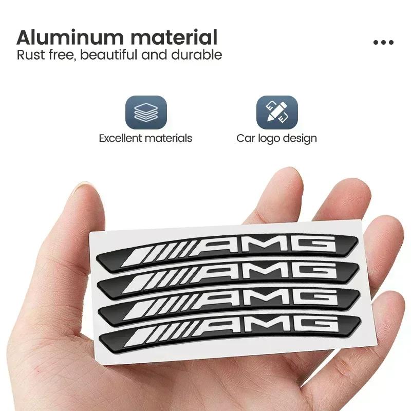 AXX2 3D Aluminum Car Styling Wheel Rim Sticker Car Refit Accessorie For Mercedes Benz AMG A B R G Class GLK GLA CLA GLB GLC C200 E200