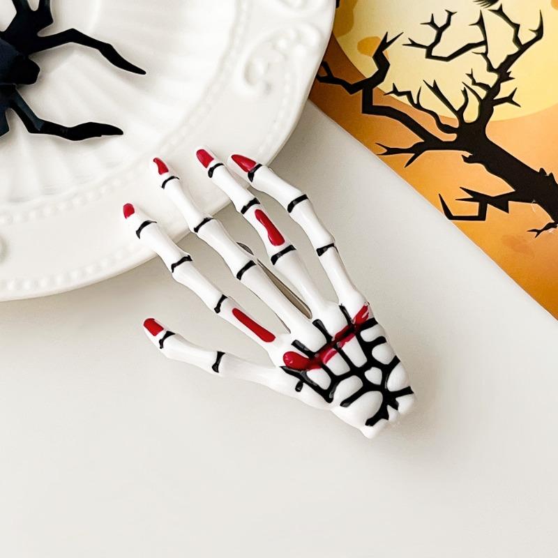 Halloween Κρανίο Harajuku Οστό Χεριού Κλιπ Μαλλιών Πλαϊνό Κλιπ Εορταστική Ατμόσφαιρα Χέρι Φαντάσματος Κλιπ Κορυφής Αξεσουάρ Μαλλιών