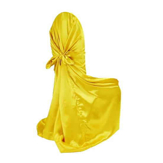 Chair Cover Dust-proof Removable Satin Skirted Back Self-tie Chair Cover Protector Event Party Supplies