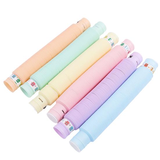 Fidget Pipe Toy Flexible DIY Stretchable Colorful Glowing Tube Relieve Boredom Adjustable LED Telescopic Tube