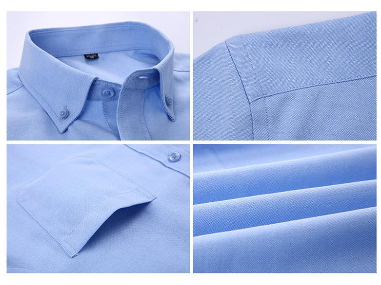 Pánská jednobarevná oxfordská košile s krátkým rukávem pro jaro a léto