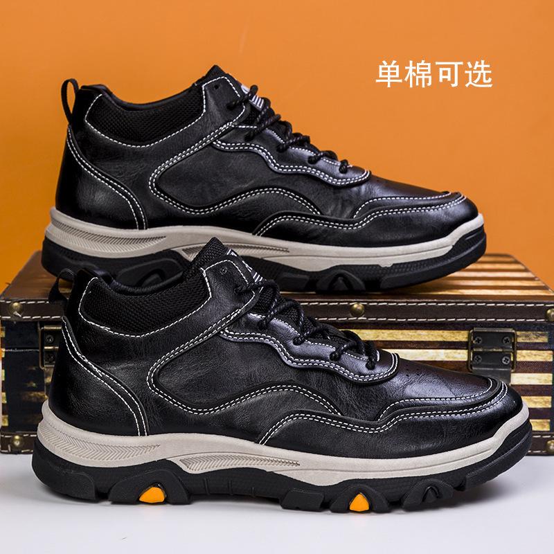 

New mountaineering men s shoes 2025 autumn and winter PU shoes single cotton same casual shoes sports running shoes outdoor shoes 39