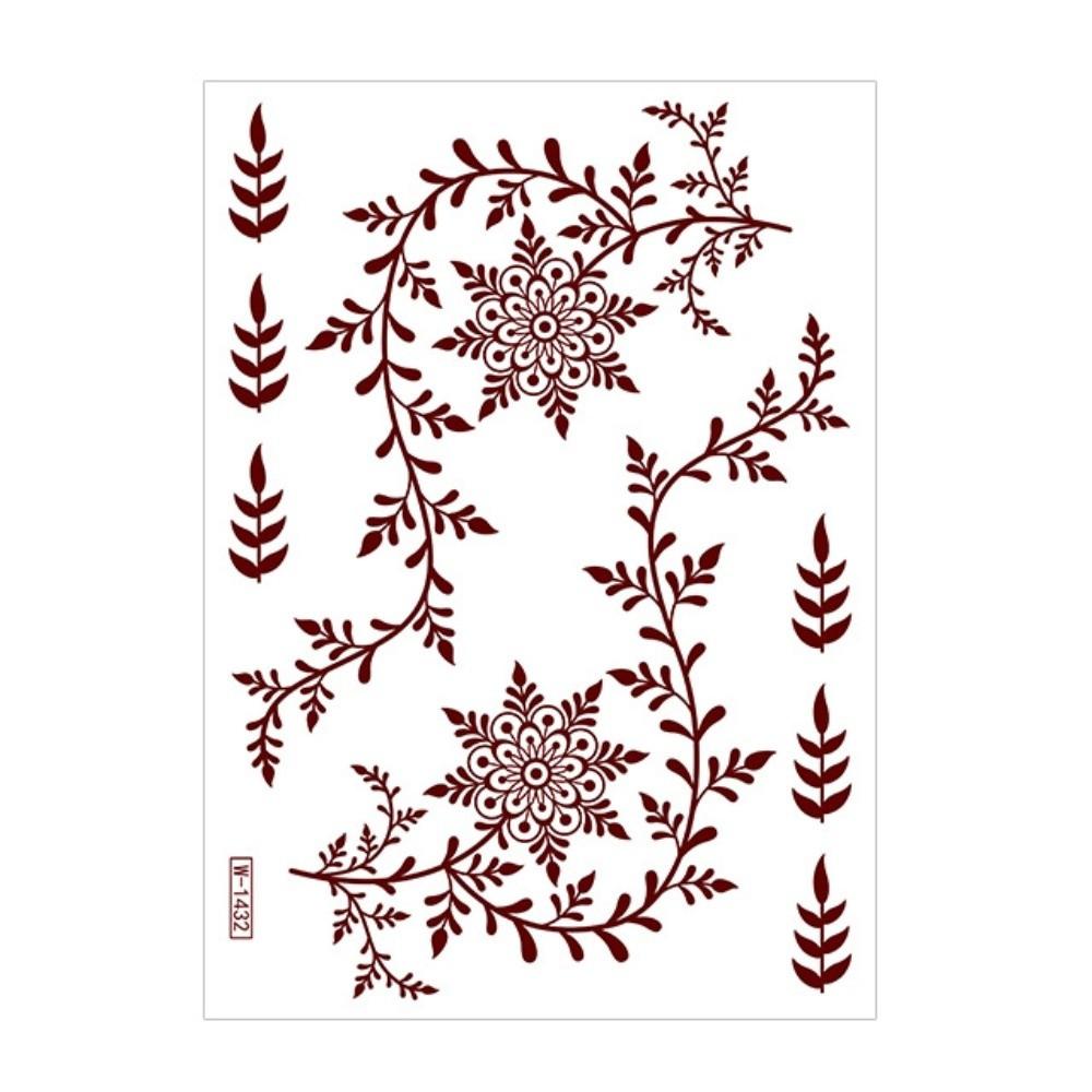 9pcs Water Transfer Decals Henna Tattoo Stickers Fake Body Art Sticker Women/Lady/Girl