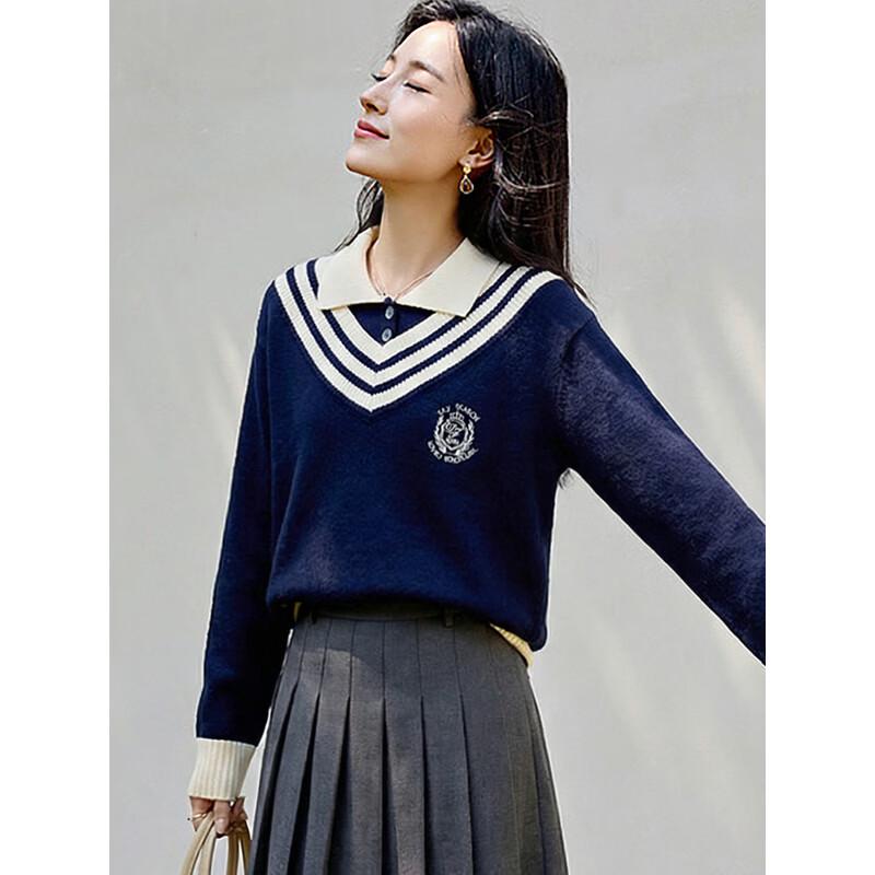 Women's Contrast Two-Piece Look Knitted Pullover