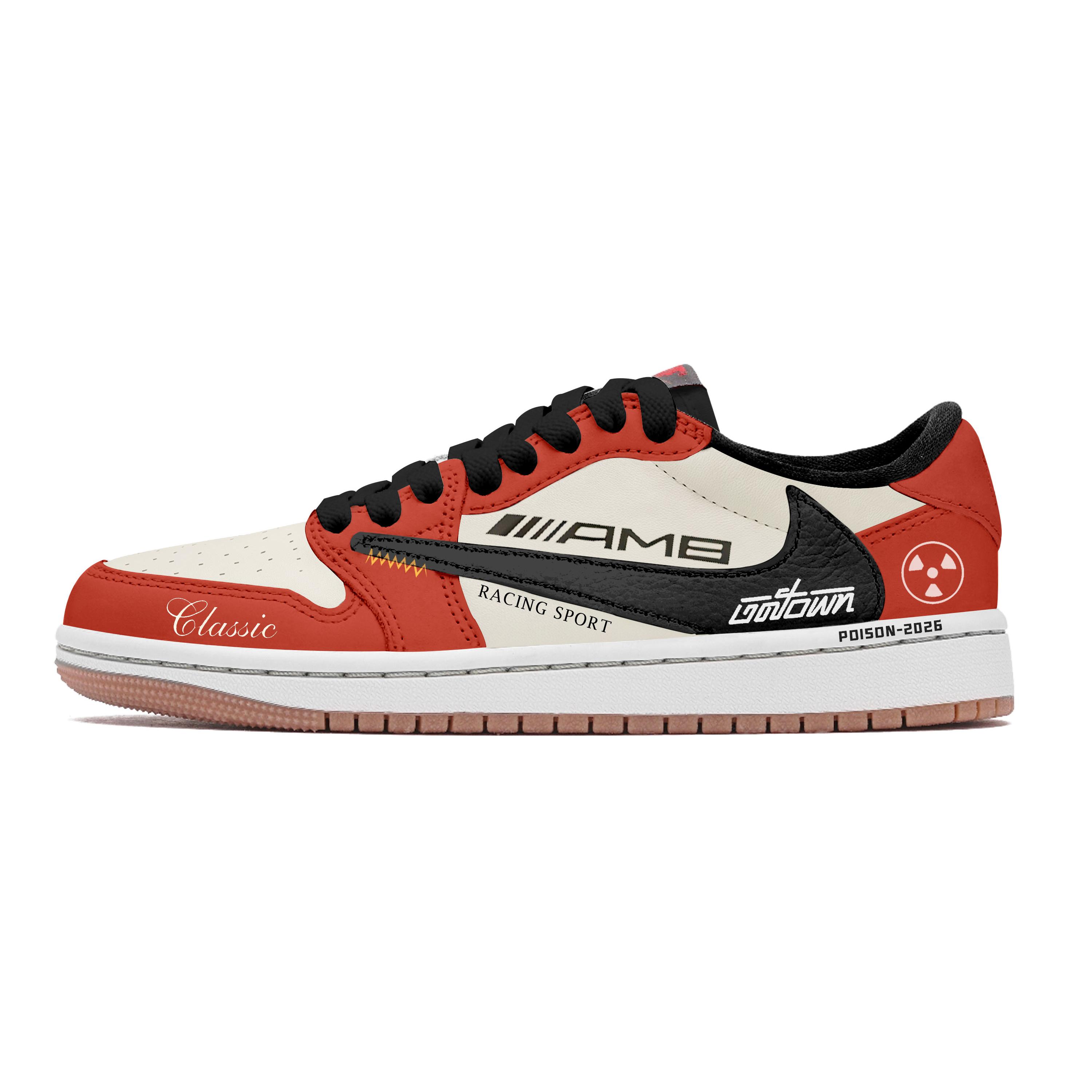 

Travis Scott x Jordan Air Jordan 1 Cushioning Low top Vintage Basketball Shoes Unisex Red DZ4137-700(Team723-) 35.5
