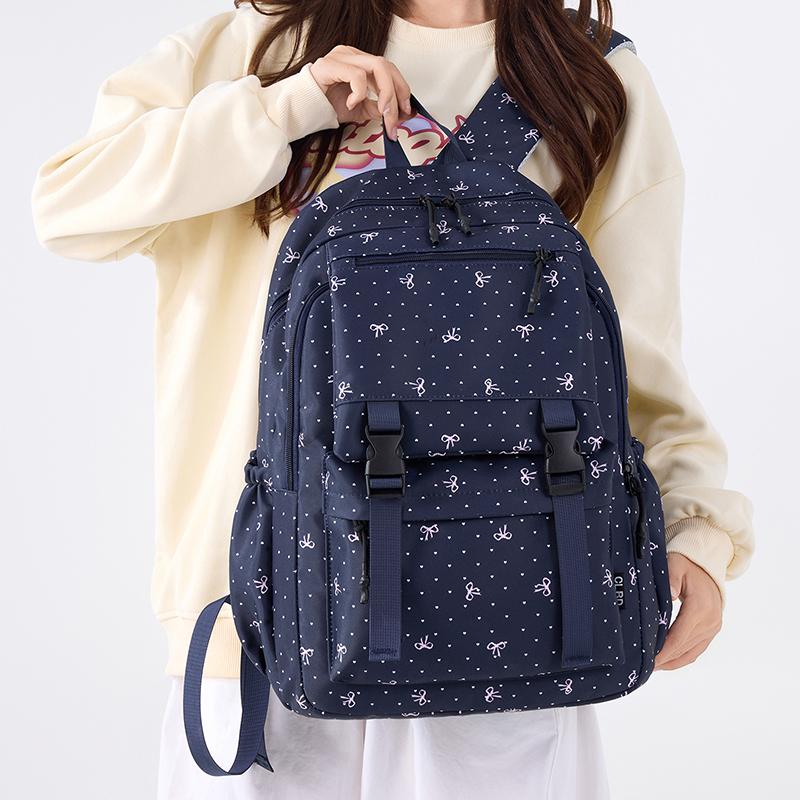 Large Capacity Backpack Printed Student Schoolbag Lightweight Backpack