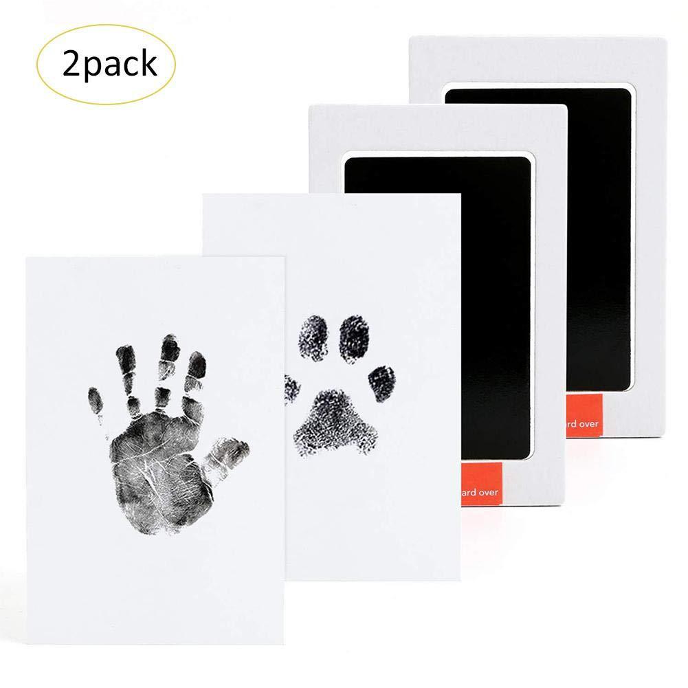 Black & White Baby Handprint & Footprint Frame with Washable, Non-Sticky Ink
