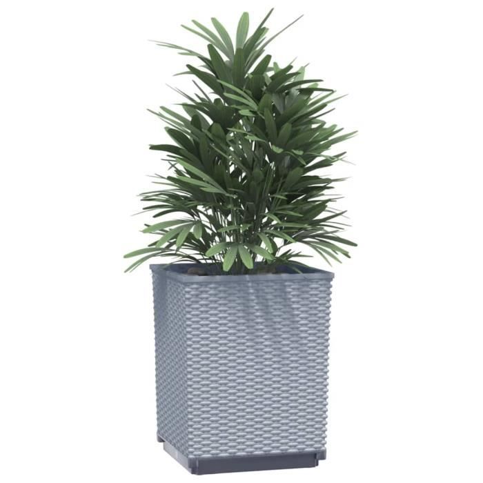 VidaXL Jardinières 2 pcs gris clair 30x30x37 cm polypropylène 364181