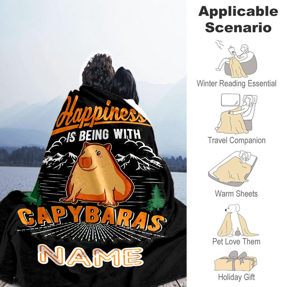 Capibala Customize Text Blanket Lightweight Personalized Blanket Comfortable Versatile for Livingroom Office Living Room Office Chair