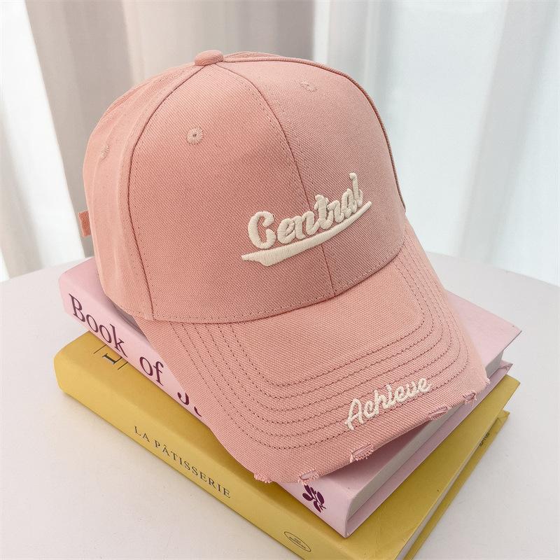 

Letter Embroidered Hard Top Big Head Circumference Baseball Hat for Women Trendy Versatile Wide Brim Showing Face Small Sun Protection Baseball Cap adjustable