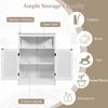 Bathroom Storage Cabinet White Water Proof Wooden Freestanding Cabinet with Removable Shelf Shutter Doors for Home Hotel