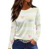Women's Fashion Hem Slit Casual Floral Print Round Neck Long Sleeve Top