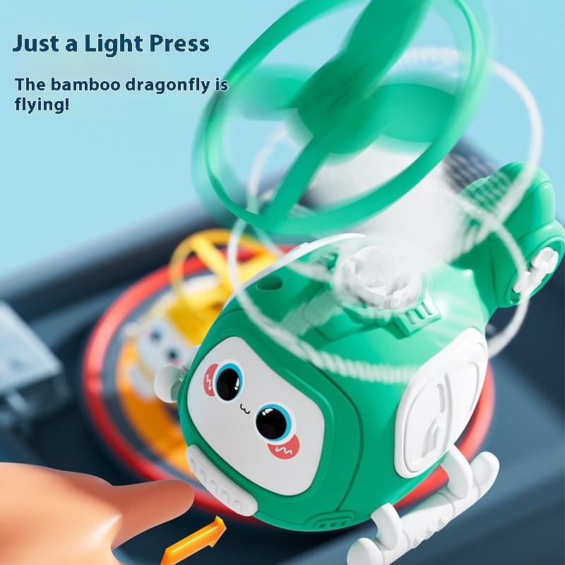 Children's rotating inertia toy bamboo dragonfly flying saucer aircraft model helicopter boy and girl collision gift toy car