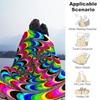 1PC Psychedelic PatternOutdoor Flannel Blanket - Soft Plush Decor for Picnics, camping, Bedroom, Playroom, Office, or Lunch Break 1247A
