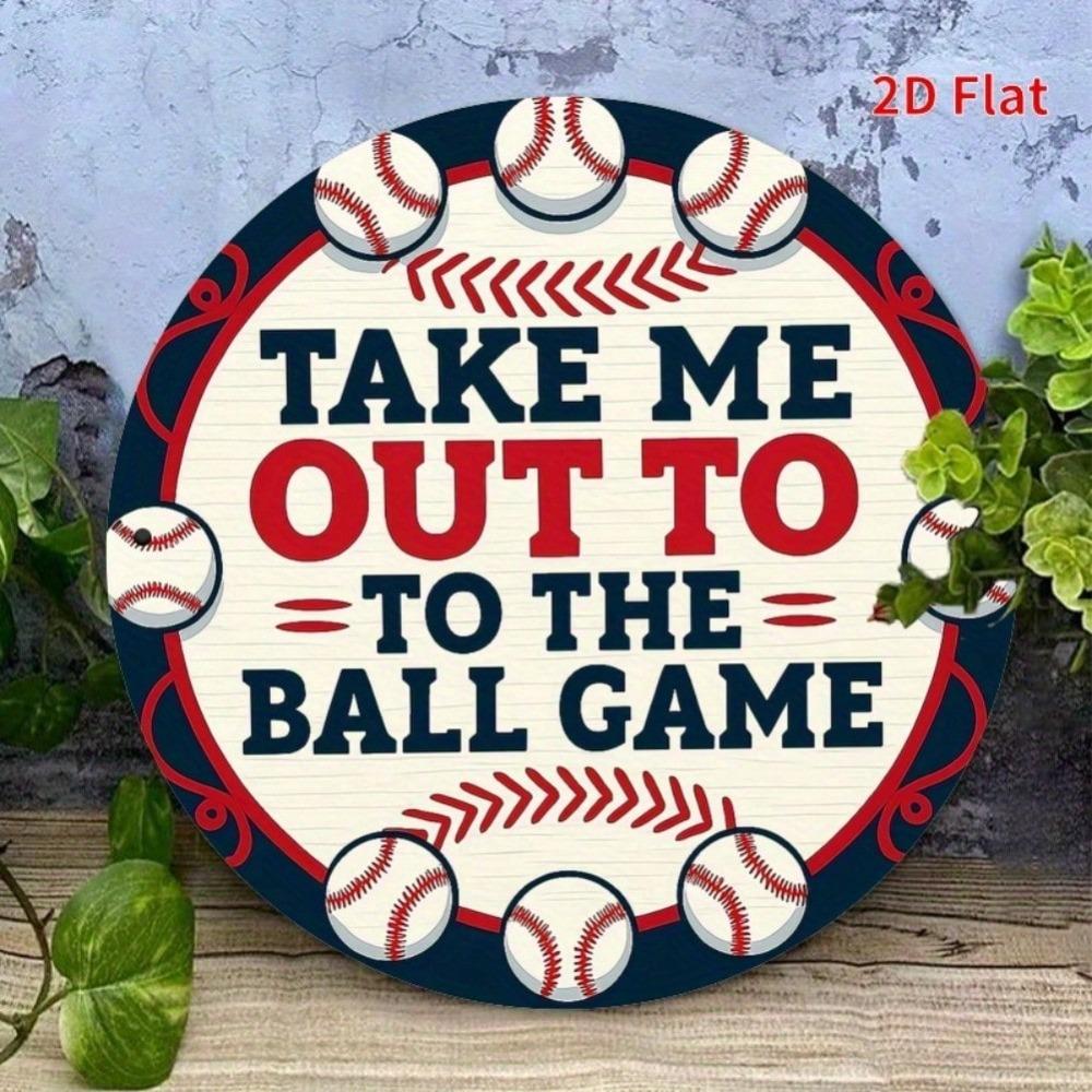 Baseball Metal Wall Art 2D Flat Sign 8x8 Inch Player Decor Home Bar Gift