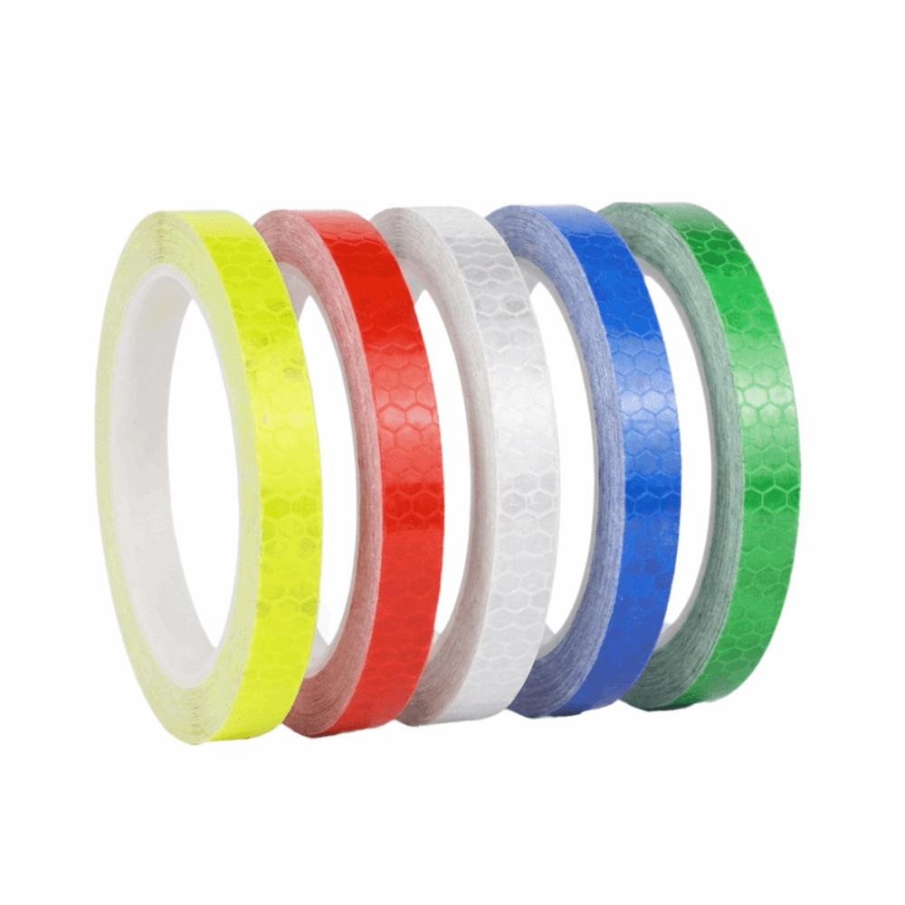 

5PCS 0.4In x 26 Feet Bike Reflective Sticker Waterproof High Viscosity BicycleReflective Tape Hexagonal Pattern